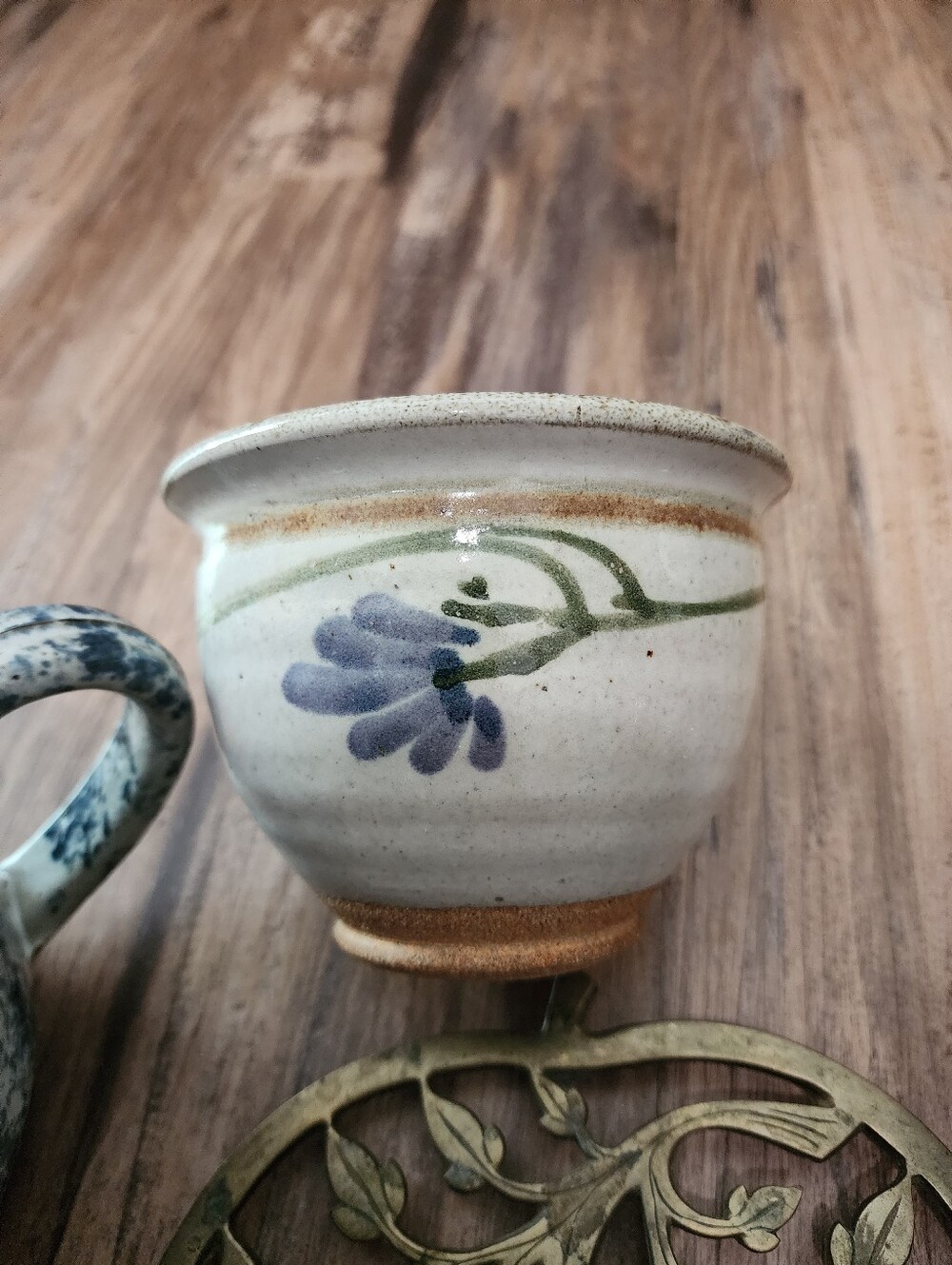 Handpainted Pottery Vase Or Catchall Bowl